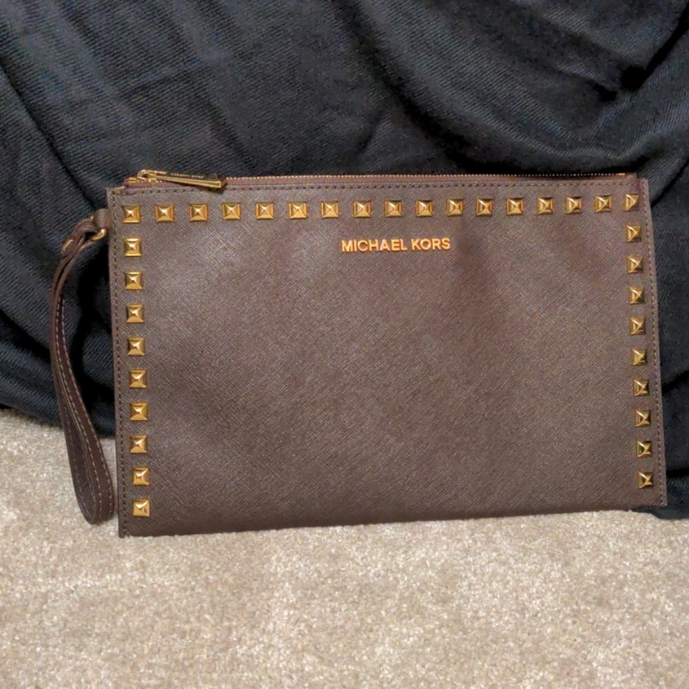 Michael Kors studded envelope wristlet
